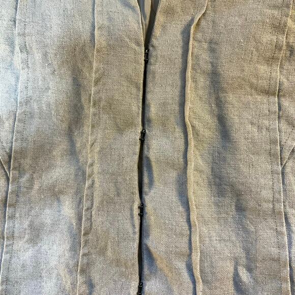 Eileen Fisher Tan Linen Boxy Pleated Front Jacket Size 18W - Picture 4 of 9